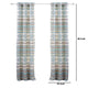 Kiev 84 Inch Window Curtains Microfiber Blue Southwest Design Grommets By Casagear Home BM293473