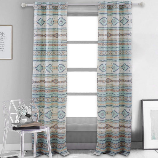 Kiev Curtain Panels | 84" | Blue Southwest Design | Grommets