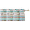 Kiev 84 Inch Window Valance, Microfiber Blue Southwest Design, Grommets By Casagear Home