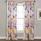 Minsk 84 Inch Window Panel Curtains, Bright Flower Patterns, Vibrant Colors By Casagear Home