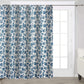 Riga 72 Inch Shower Curtain Blue Seashells Print Button Holes Microfiber By Casagear Home BM293486