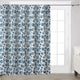 Riga 72 Inch Shower Curtain Blue Seashells Print Button Holes Microfiber By Casagear Home BM293486