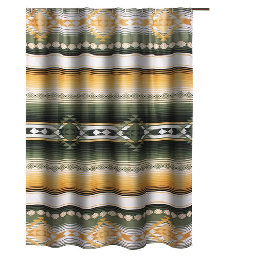 Jashua Shower Curtain | 72" | Yellow Striped Southwest Style