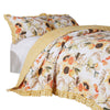 Kelsa 3 Piece Queen Quilt Set with 2 Pillow Shams and Cotton Fill, Gold By Casagear Home