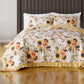 Kelsa 2 Piece Twin Quilt Set with Pillow Sham, Cotton, Ruffled Border, Gold By Casagear Home