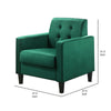 Oz 28 Inch Modern Accent Armchair with Foam Cushion Tufted Green Velvet By Casagear Home BM293509