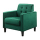 Oz 28 Inch Modern Accent Armchair with Foam Cushion Tufted Green Velvet By Casagear Home BM293509