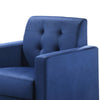 Oz Living Room Set with 2 Velvet Armchairs Wood Accent End Table Blue By Casagear Home BM293512