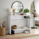 Console Table | 36" | Multilevel Wood Shelves | Gray & White