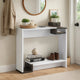 Console Table | 36" | Multilevel Wood Shelves | Gray & White