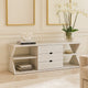 TV Console | 60" | 4 Shelves | 3 Drawers | Oak White Finish
