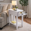 Chairside Table | 24" | Drawer | Cupholders | White Finish