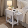 Chairside Table | 24" | Drawer | Cupholders | White Finish