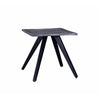Chad 24 Inch Side End Table, Dark Gray Acacia Wood Top, Black Angled Legs