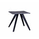 Chad 24 Inch Side End Table, Dark Gray Acacia Wood Top, Black Angled Legs