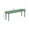 Irvin 48 Inch Modern Wood Dining Bench with Turned Legs Equestrian Green By Casagear Home BM293810