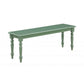 Irvin 48 Inch Modern Wood Dining Bench with Turned Legs Equestrian Green By Casagear Home BM293810