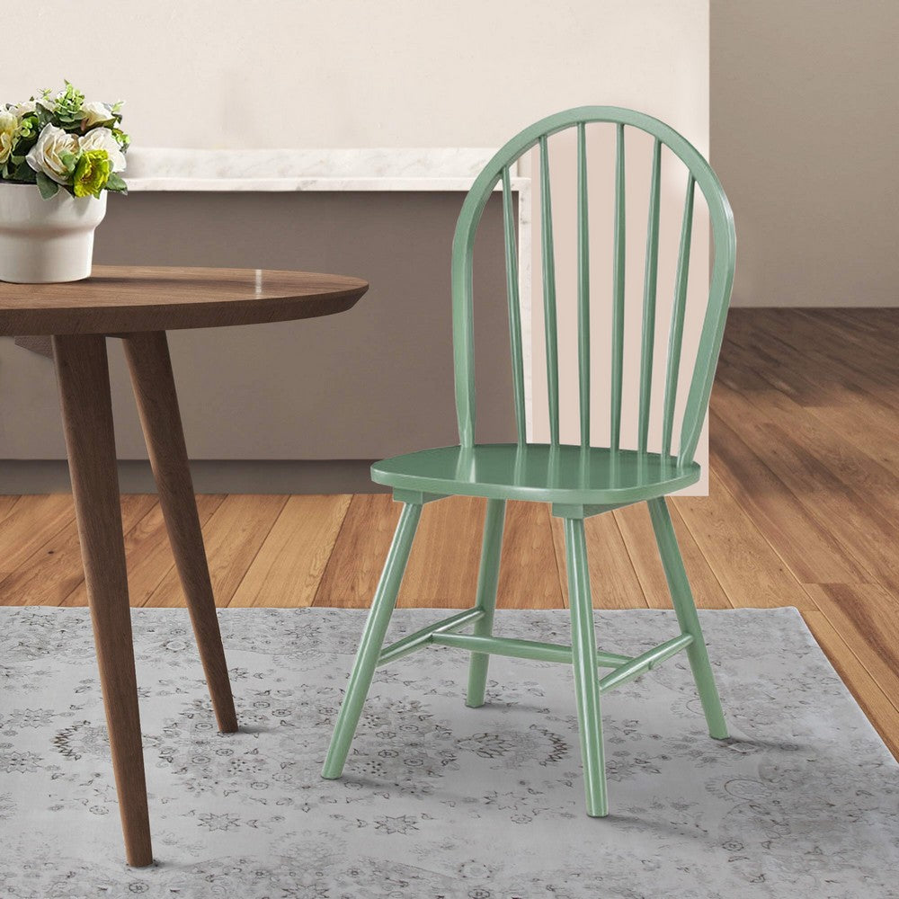 Irvin Dining Chair Set of 2 | 18" | Spindle Backs | Green