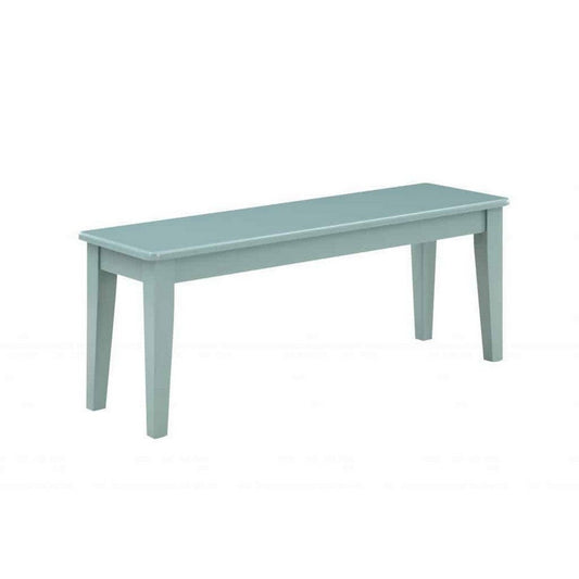 Bray 44 Inch Modern Rectangular Dining Bench, Tapered Legs, Teal Blue By Casagear Home