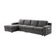 Cas 119 Inch 4 Seater L Shape Sectional Sofa with Left Arm Chaise, Gray