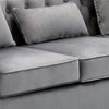 Joni 86 Inch Sofa Chesterfield Design Deep Button Tufting Gray Velvet BM293953