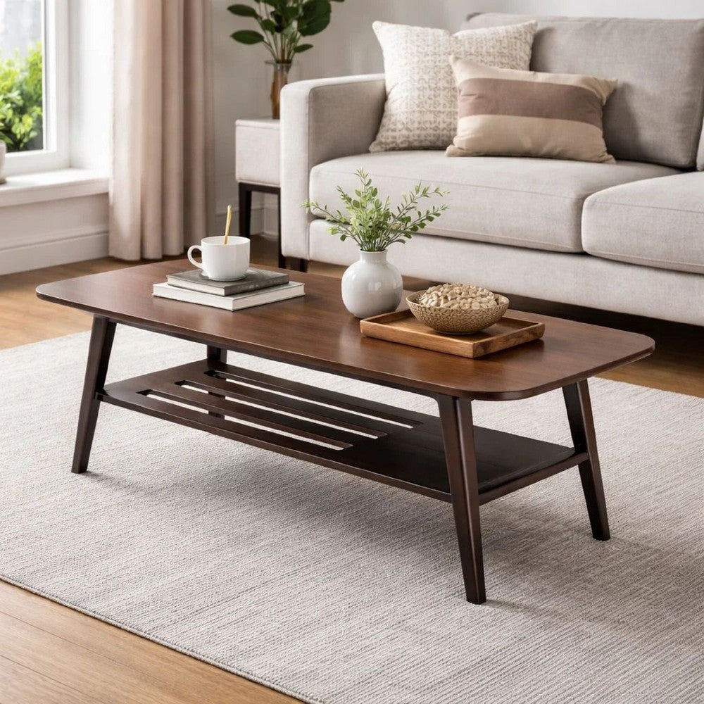 Gala Coffee Table | 47" | Bottom Shelf | Espresso Brown