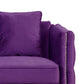 Zion 53 Inch Modern Loveseat Button Tufted Purple Velvet Nailhead Trim By Casagear Home BM293967