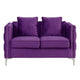 Zion Loveseat | 53" | Button Tufted | Purple Velvet | Nailhead Trim