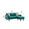 Ranon 70 Inch Sectional Chaise Sofa Pillows USB Ports Side Pockets Teal By Casagear Home BM293971