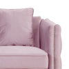 Zion 53 Inch Modern Loveseat, Button Tufted Pink Velvet with Nailhead Trim By Casagear Home