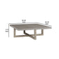 Lizi 52 Inch Square Coffee Table Hand Done Faux Concrete Finish Wood By Casagear Home BM294048