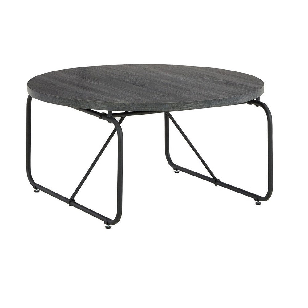 Modern 3 Piece Coffee Table Set with Side Tables Metal Base Charcoal By Casagear Home BM294067