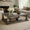 Classic Coffee Table | 54" | Baluster Legs | Weathered Gray