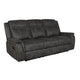 Tom 85 Inch Motion Manual Recliner Sofa, Gel Memory Foam Black Faux Leather