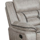 Tye 77 Inch Glider Manual Recliner Loveseat Gel Foam Taupe Faux Leather