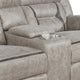 Tye 77 Inch Glider Manual Recliner Loveseat Gel Foam Taupe Faux Leather