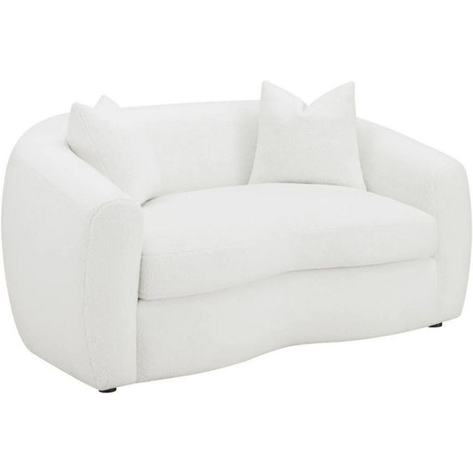 Viola Loveseat | 68" | Retro Curved | Boucle Fabric | White