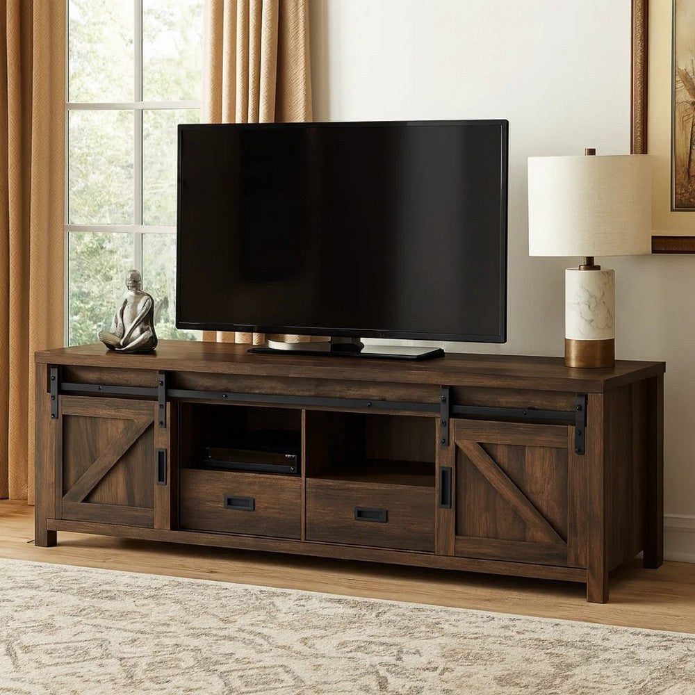 Sem TV Console | 79" | 2 Drawers | Dark Brown Finish
