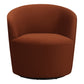 30 Inch Swivel Accent Chair Padded Barrel Style Burnished Orange Velvet By Casagear Home BM294138