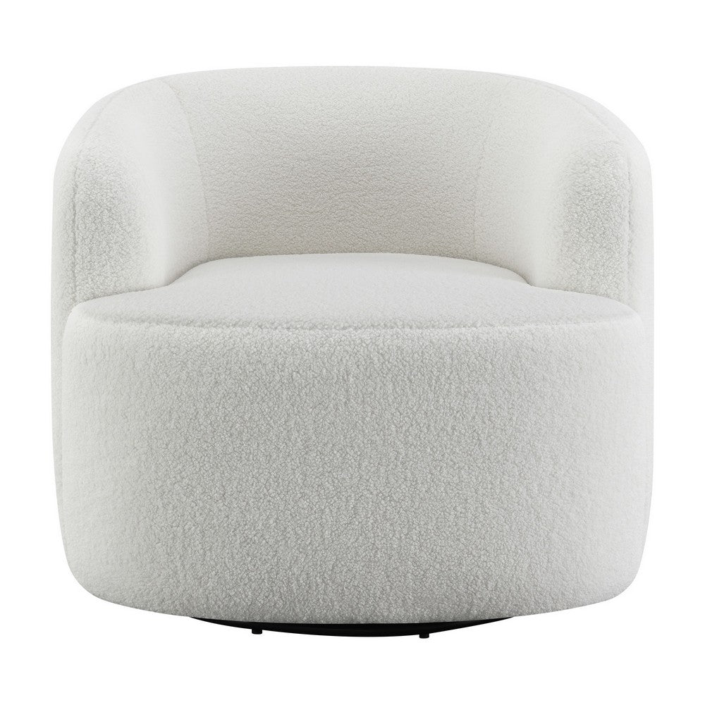 Swivel Accent Chair | 35’’ | Barrel Back | White Upholstery BM294140
