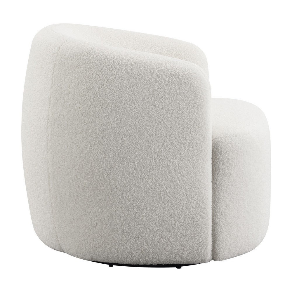 Swivel Accent Chair | 35’’ | Barrel Back | White Upholstery BM294140