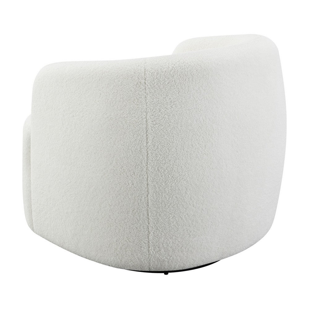 Swivel Accent Chair | 35’’ | Barrel Back | White Upholstery BM294140