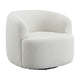 Swivel Accent Chair | 35’’ | Barrel Back | White Upholstery BM294140