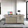 Office Desk | 60" | 4 Drawers | Metal Sled Base | Whitewashed Gray