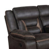 Tye 77 Inch Glider Manual Recliner Loveseat Cool Dark Brown Faux Leather