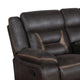 Tye 77 Inch Glider Manual Recliner Loveseat Cool Dark Brown Faux Leather