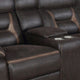 Tye 77 Inch Glider Manual Recliner Loveseat Cool Dark Brown Faux Leather