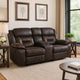 Tye 77 Inch Glider Manual Recliner Loveseat, Cool Dark Brown Faux Leather