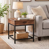 Side Table | 24" | Drawer | Rustic Brown Finish