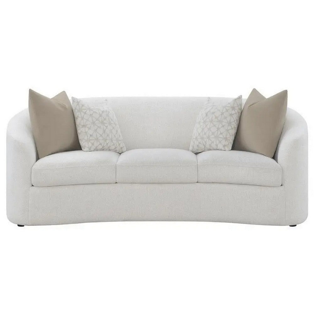 Tia Sofa | 89’’ | Curved | 2 Pillows | Cream Boucle Fabric BM294173